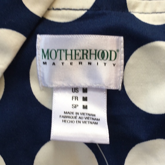 Motherhood Maternity Dress Polka Dot Blue White M - Picture 5 of 6